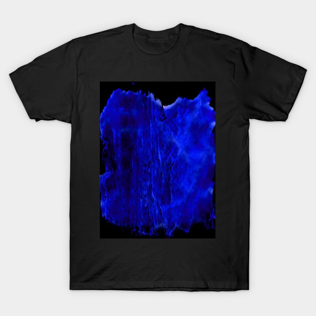 Simple abstract black-blue textured watercolor, trendy earthy tones, colors. Hand-painted texture, splashes, drops of paint, smears. Best for backgrounds, wallpapers, covers and packaging, wrapping. T-Shirt by Olesya Pugach